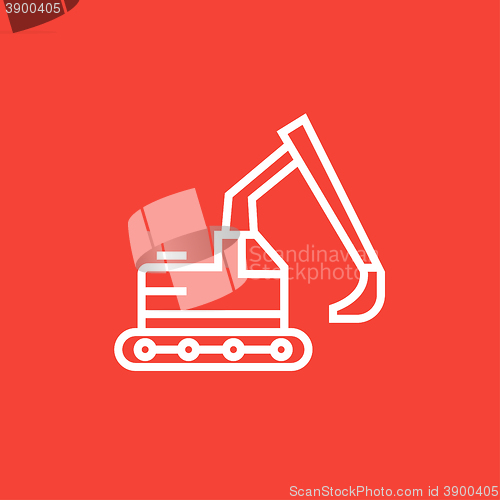 Image of Excavator line icon.