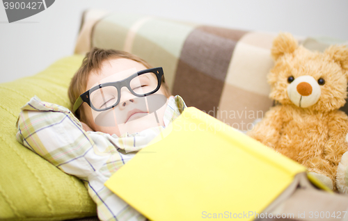 Image of Cute little boy is sleeping