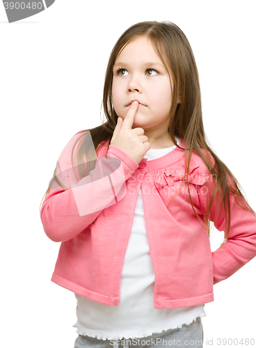 Image of Little girl is thinking about something