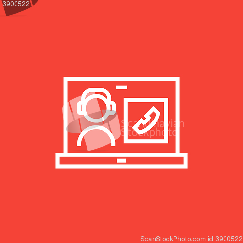 Image of Online education line icon.