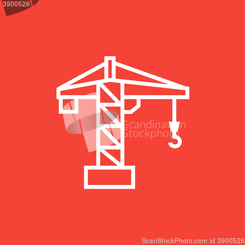 Image of Construction crane line icon.