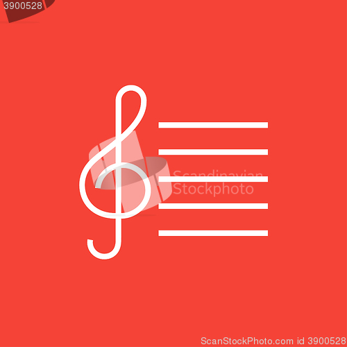 Image of Treble clef line icon.