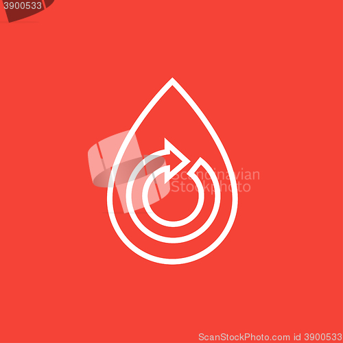 Image of Water drop with circular arrow line icon.