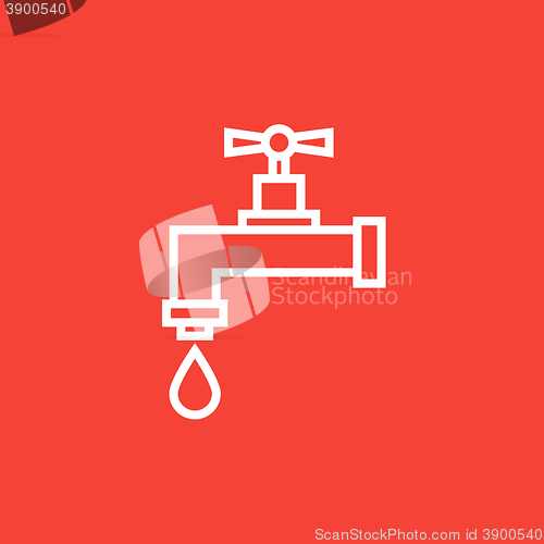 Image of Dripping tap with drop line icon.