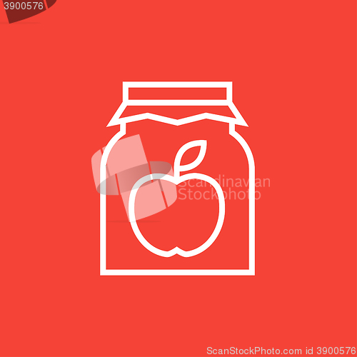 Image of Apple jam jar line icon.