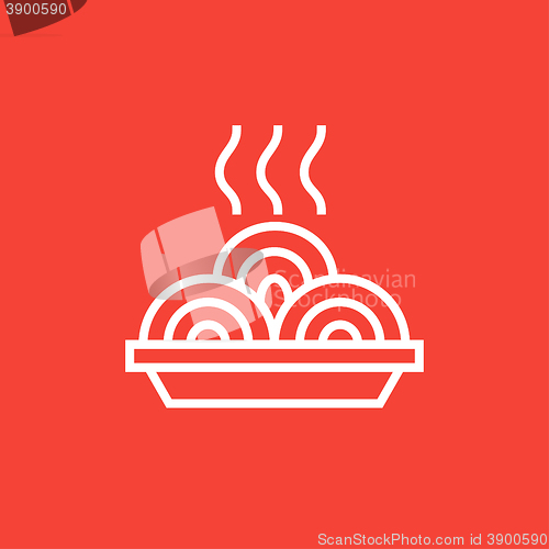 Image of Hot meal in plate line icon.