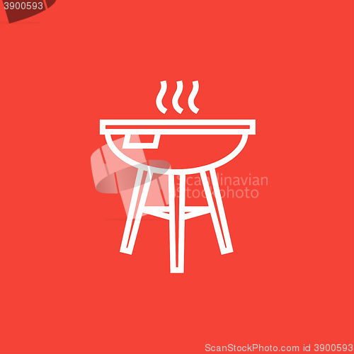 Image of Kettle barbecue grill line icon.