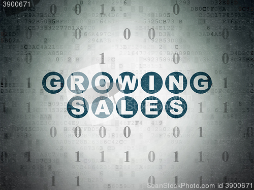 Image of Finance concept: Growing Sales on Digital Data Paper background