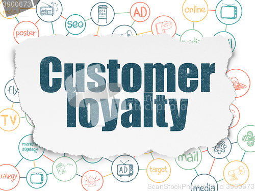 Image of Marketing concept: Customer Loyalty on Torn Paper background