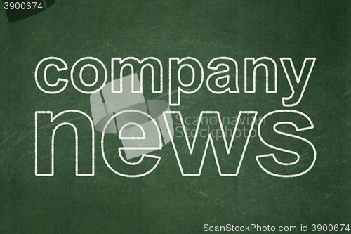 Image of News concept: Company News on chalkboard background