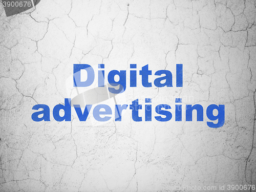 Image of Advertising concept: Digital Advertising on wall background