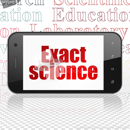 Image of Science concept: Smartphone with Exact Science on display