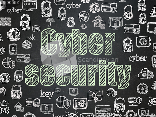 Image of Safety concept: Cyber Security on School board background