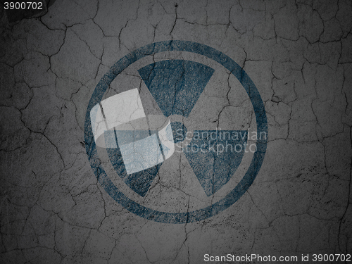 Image of Science concept: Radiation on grunge wall background