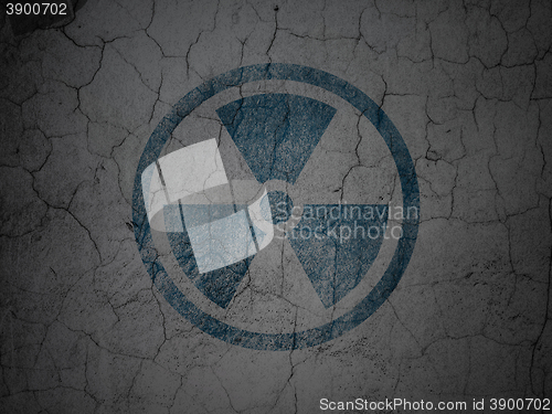 Image of Science concept: Radiation on grunge wall background