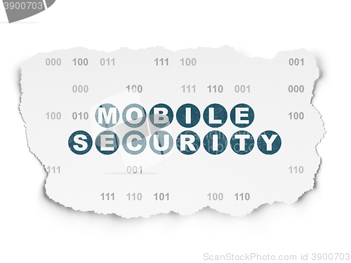 Image of Protection concept: Mobile Security on Torn Paper background