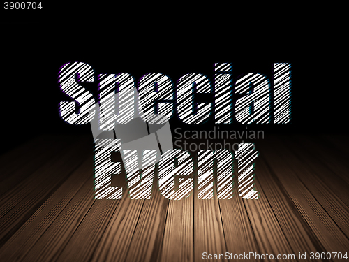 Image of Business concept: Special Event in grunge dark room