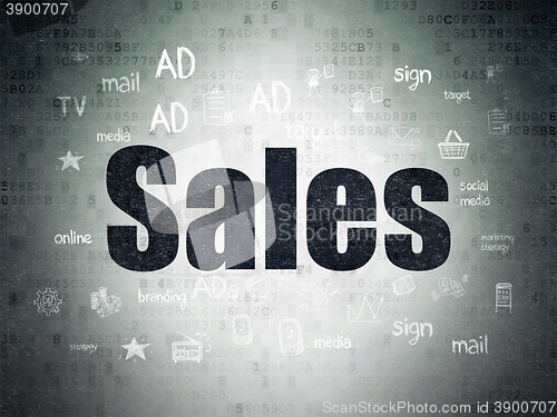 Image of Marketing concept: Sales on Digital Data Paper background