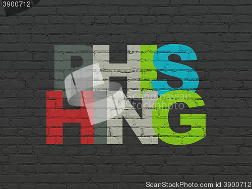Image of Safety concept: Phishing on wall background