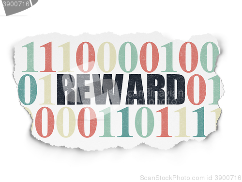 Image of Business concept: Reward on Torn Paper background