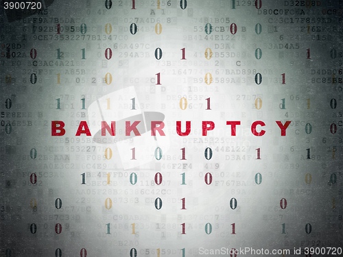 Image of Business concept: Bankruptcy on Digital Data Paper background