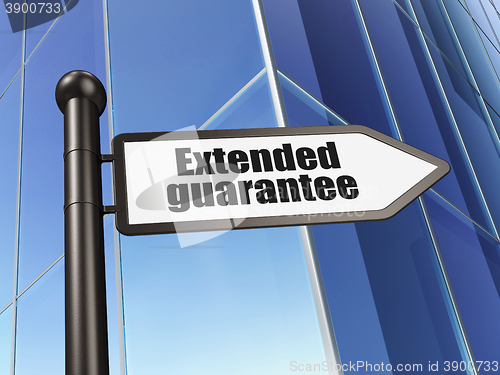 Image of Insurance concept: sign Extended Guarantee on Building background