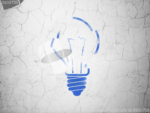 Image of Business concept: Light Bulb on wall background