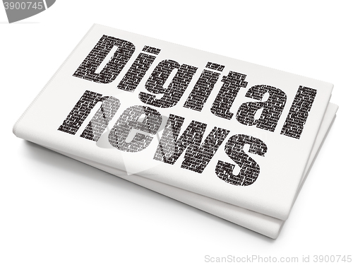 Image of News concept: Digital News on Blank Newspaper background
