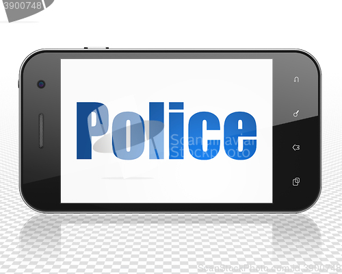 Image of Law concept: Smartphone with Police on display