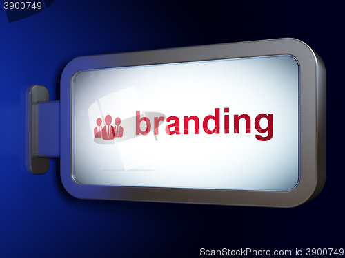 Image of Advertising concept: Branding and Business People on billboard background