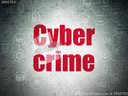 Image of Safety concept: Cyber Crime on Digital Data Paper background