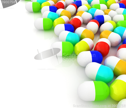 Image of Tablets background with space for your text. 3D illustration