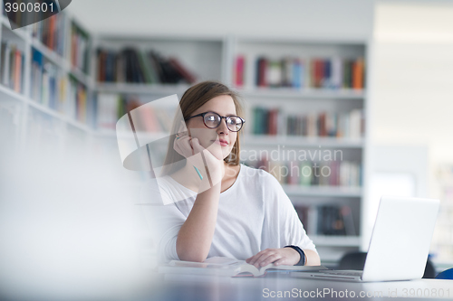 Image of student study in library