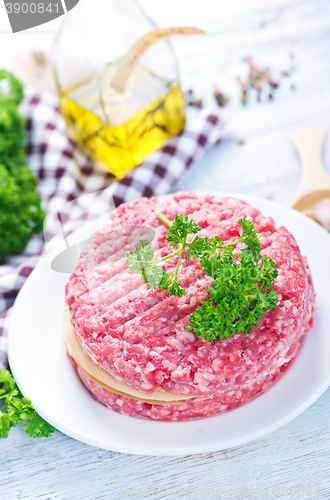 Image of raw burgers