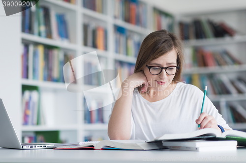 Image of student study in library
