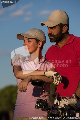 Image of portrait of couple on golf course