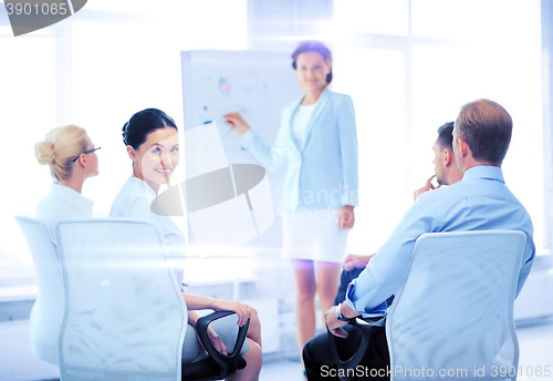 Image of businesswoman on business meeting in office