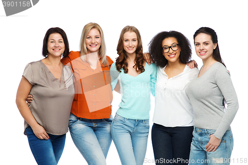 Image of group of happy different women in casual clothes