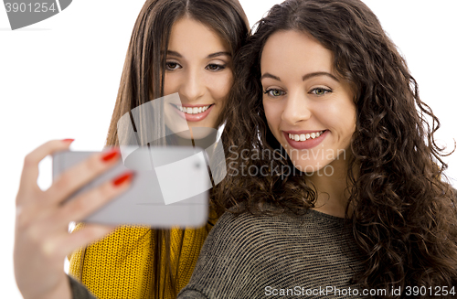 Image of Girls taking selfie