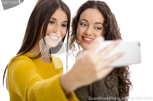 Image of Girls taking selfie