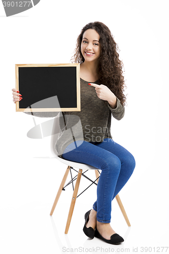 Image of Showing something on a chalkboard