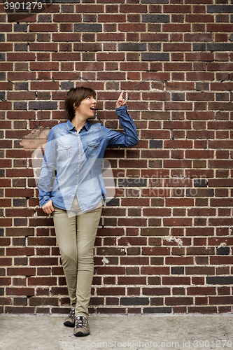 Image of Woman pointing