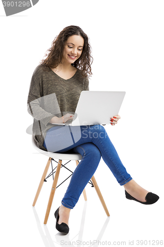 Image of Woman working with a laptop