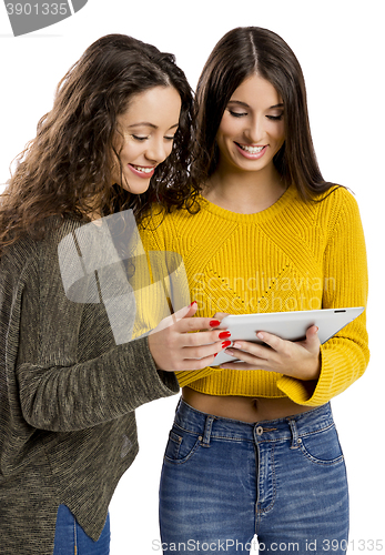 Image of Beautiful looking something on a tablet