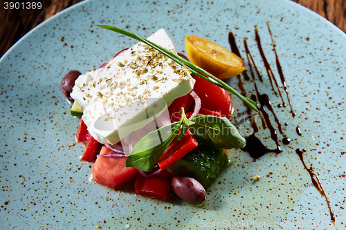 Image of Fresh Greek salad in a bowl,