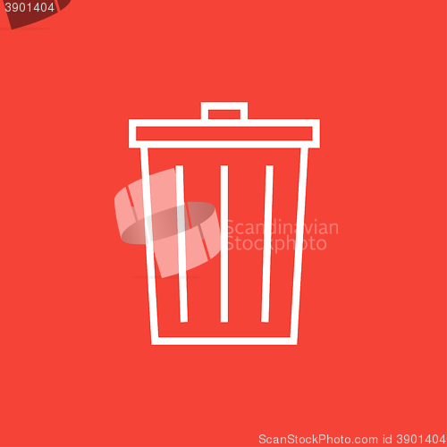 Image of Trash can line icon.