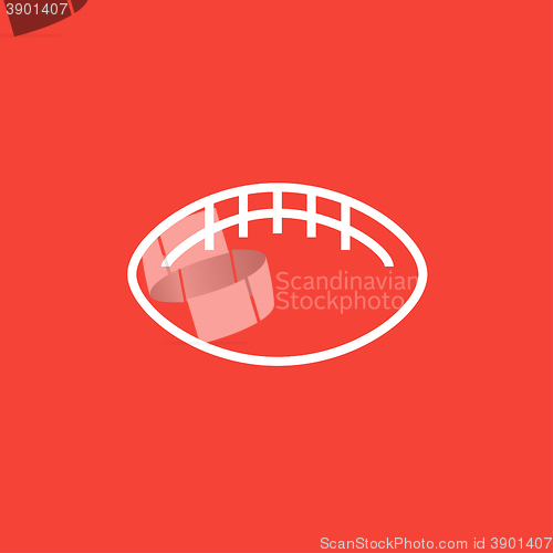 Image of Rugby football ball line icon.