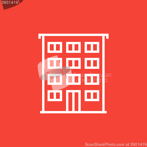 Image of Residential building line icon.