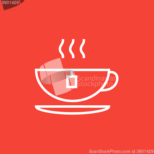 Image of Hot tea in cup line icon.