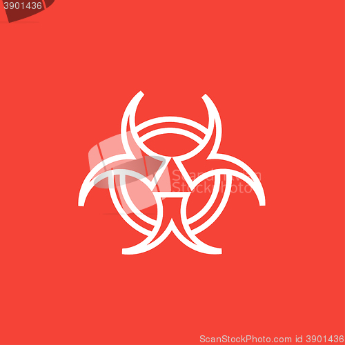 Image of Bio hazard sign line icon.